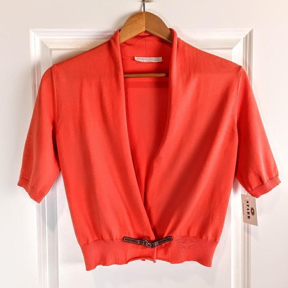 Fabiana Filippi Italian Cotton Cropped Bolero Knit Cardigan NWT